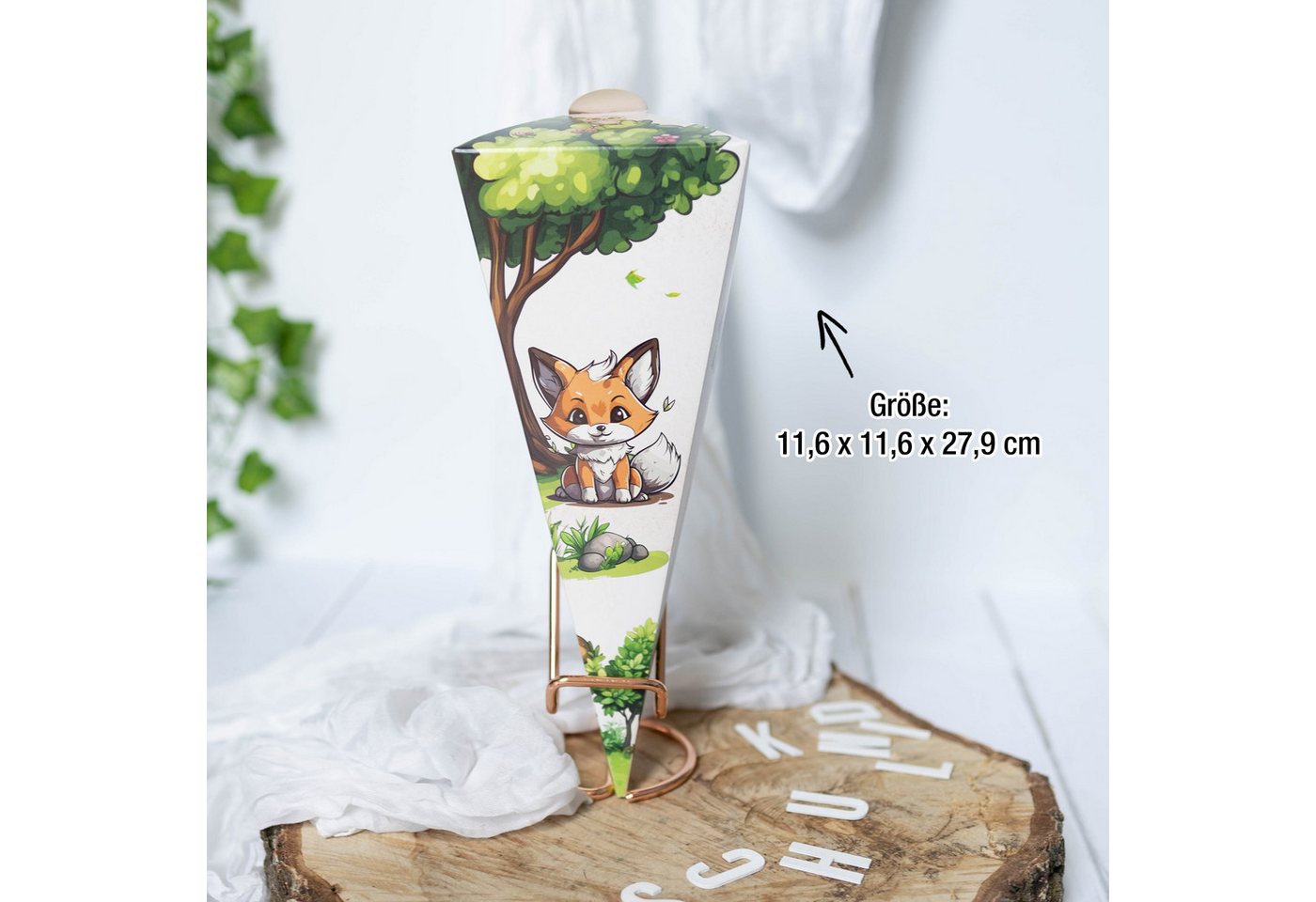 TOBJA Schultüte Kleine Geschwister Schultüte Waldtiere, - Zuckertüte Jungen oder Mädchen Schulanfang Bild 3