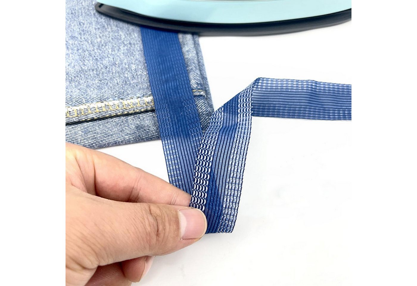 HAUSS SPOLE Naht-/Verstärkungsband 4er-set Saumfixierer Saumband Hosen Saum Fixierer ohne Nähen, Saum tape, (25 mm Breit Nahtband ohne Nähen Bügelband, 4-St., 5m Edge Shorten Hosenmundpaste), für Kleidung Vorhang Anzug-Jeanshose Rock usw. Bild 2