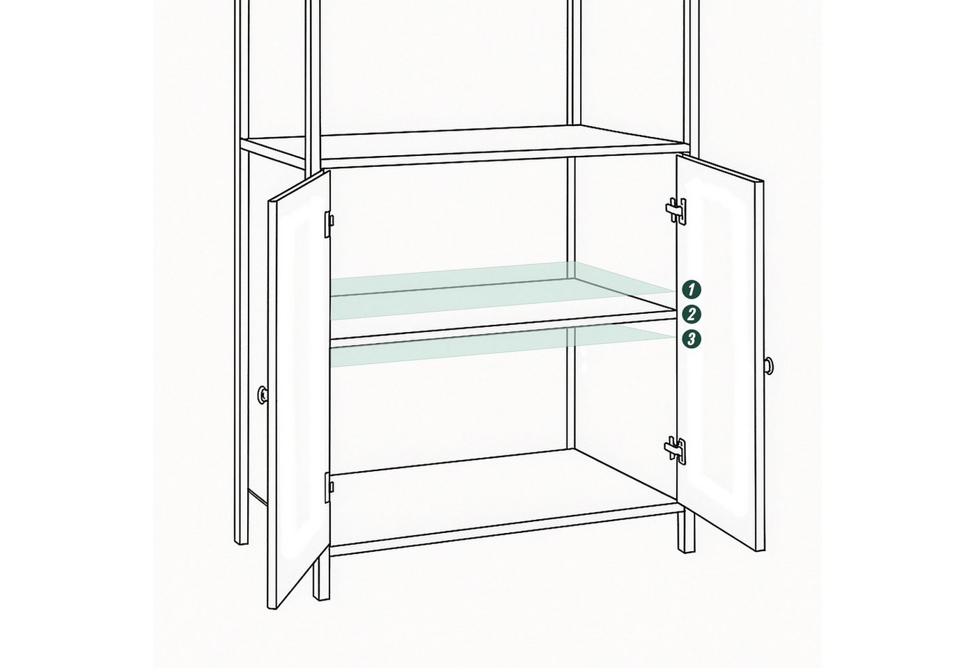 relaxdays Bücherregal mit Unterschrank, weiß Bild 4