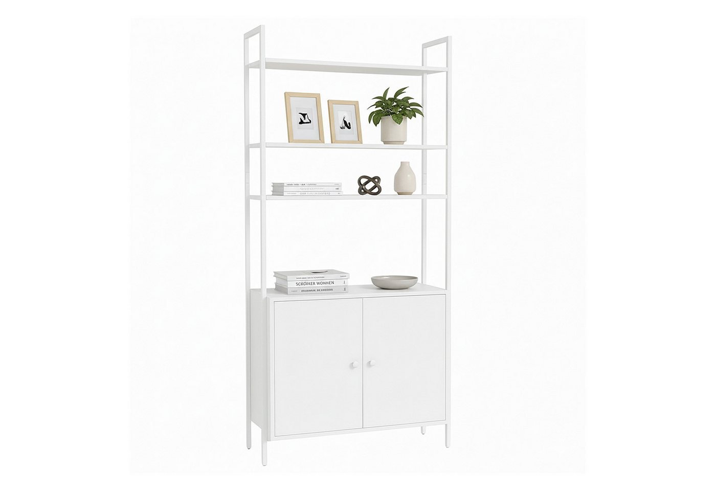 relaxdays Bücherregal mit Unterschrank, weiß Bild 5
