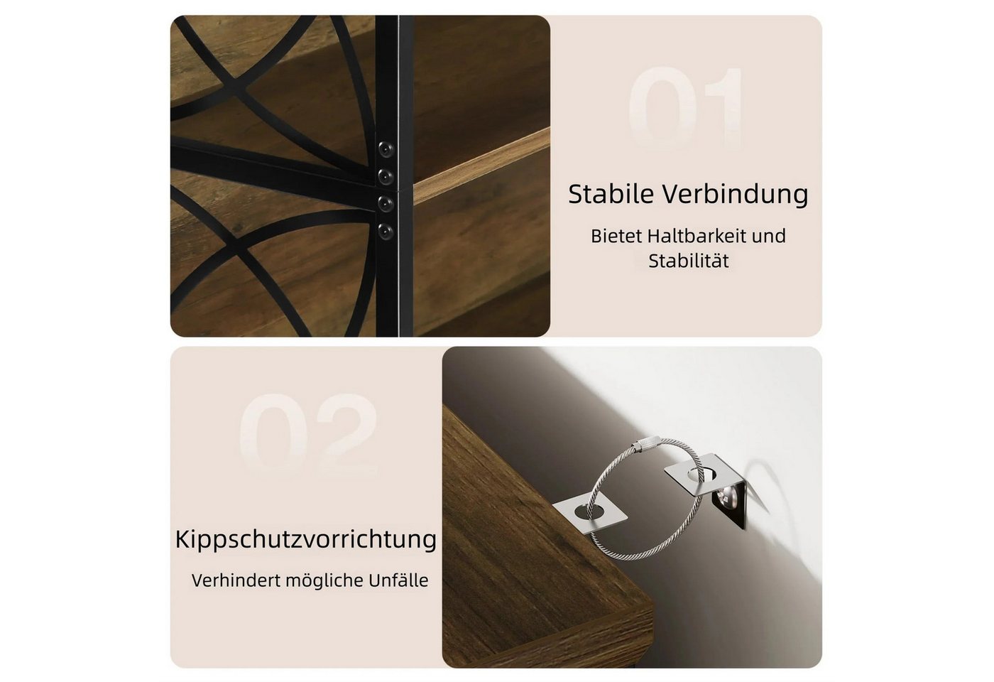 Tribesigns Bücherregal 6-stufiges Lagerregal aus Holz und Metall, Standregal Bücherschrank Bild 3