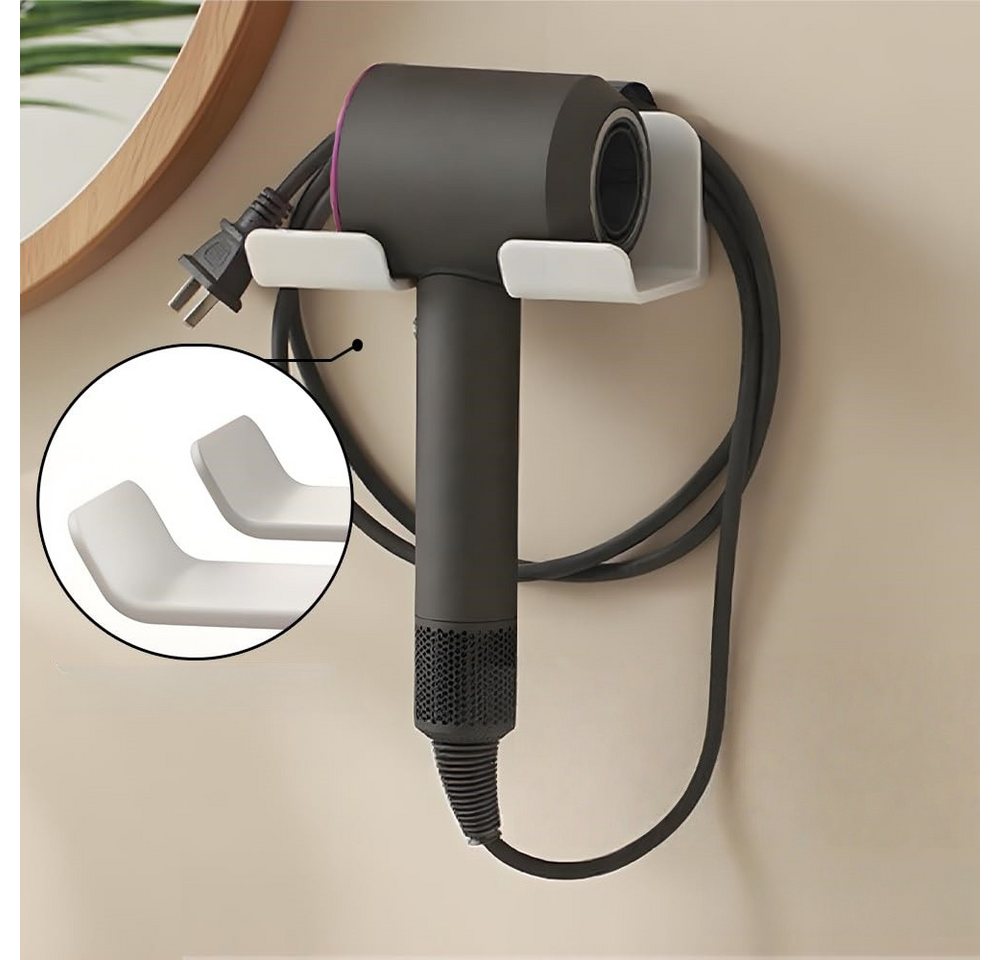 FOUORTUNATE-BEE Wandhalter Föhnhalter ohne Bohren Wandhalter Bad Organizer selbstklebend, Haartrockner Halter Bad Wand Küche Hotel Aufbewahrung