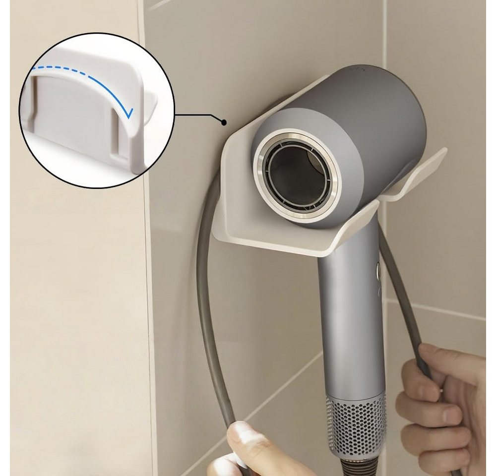 FOUORTUNATE-BEE Wandhalter Föhnhalter ohne Bohren Wandhalter Bad Organizer selbstklebend, Haartrockner Halter Bad Wand Küche Hotel Aufbewahrung Bild 3