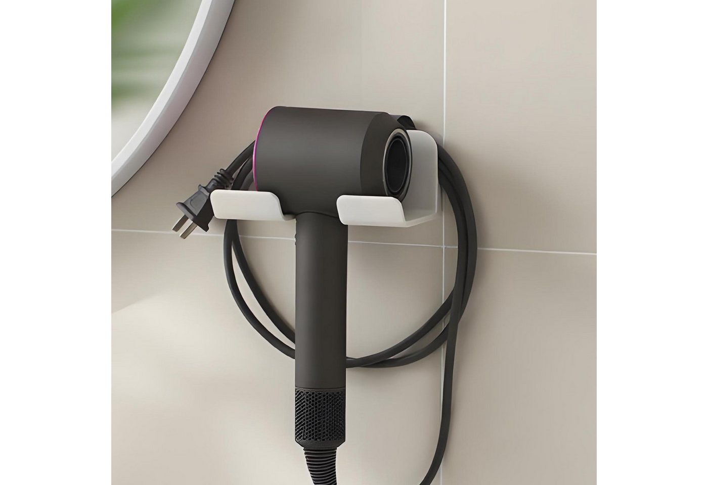 FOUORTUNATE-BEE Wandhalter Föhnhalter ohne Bohren Wandhalter Bad Organizer selbstklebend, Haartrockner Halter Bad Wand Küche Hotel Aufbewahrung Bild 4