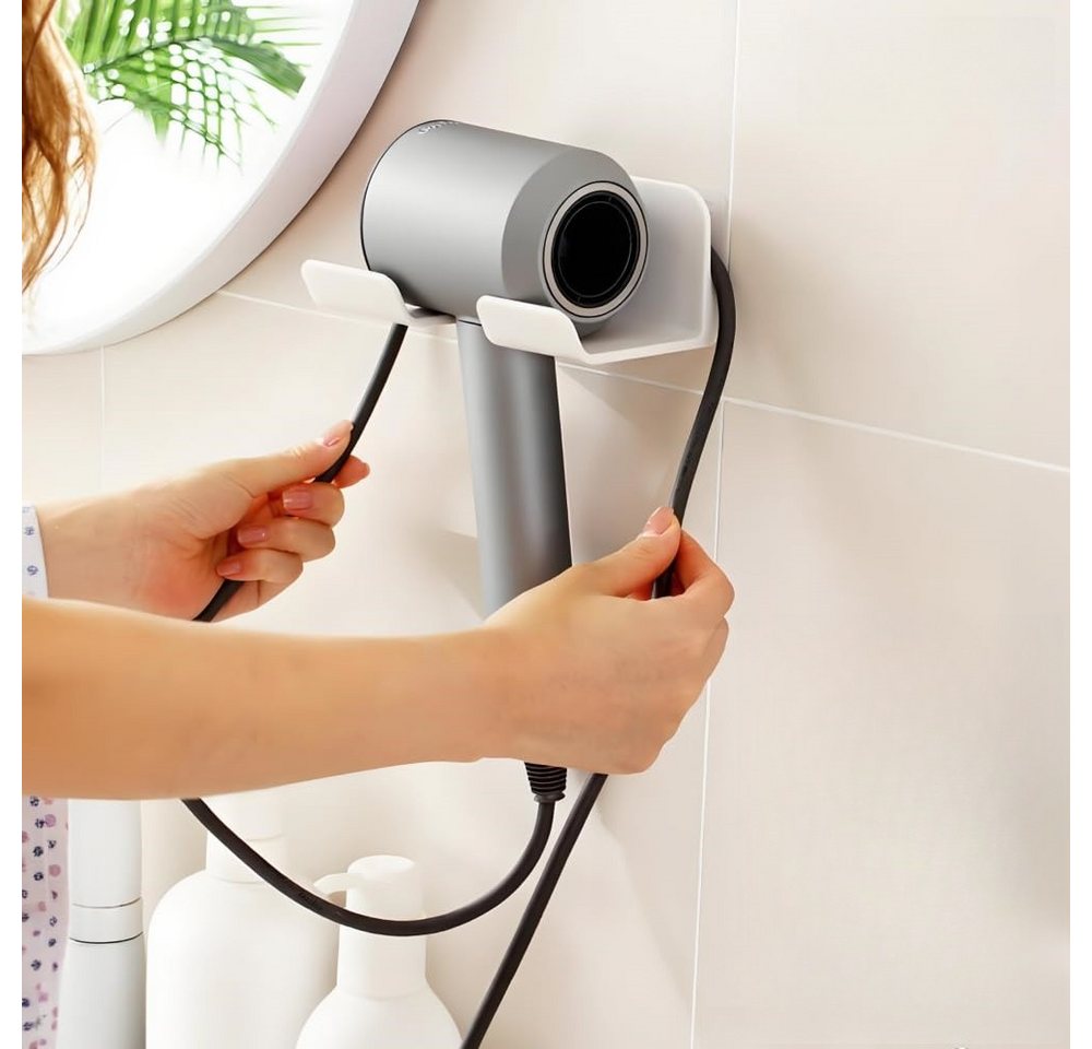FOUORTUNATE-BEE Wandhalter Föhnhalter ohne Bohren Wandhalter Bad Organizer selbstklebend, Haartrockner Halter Bad Wand Küche Hotel Aufbewahrung Bild 5