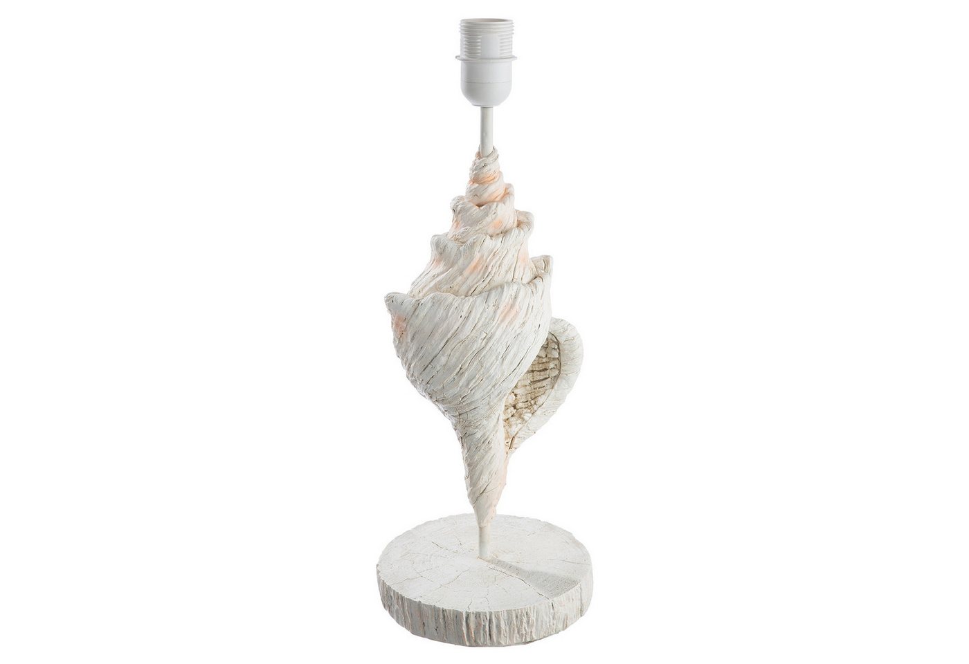 GILDE Tischleuchte SEASHELLS Leuchte - weiß - Kunstharz - Höhe 54,5cm x Ø 29,5cm - Lampe, Tischlampe - Schreibtischlampe - Nachttischlampe