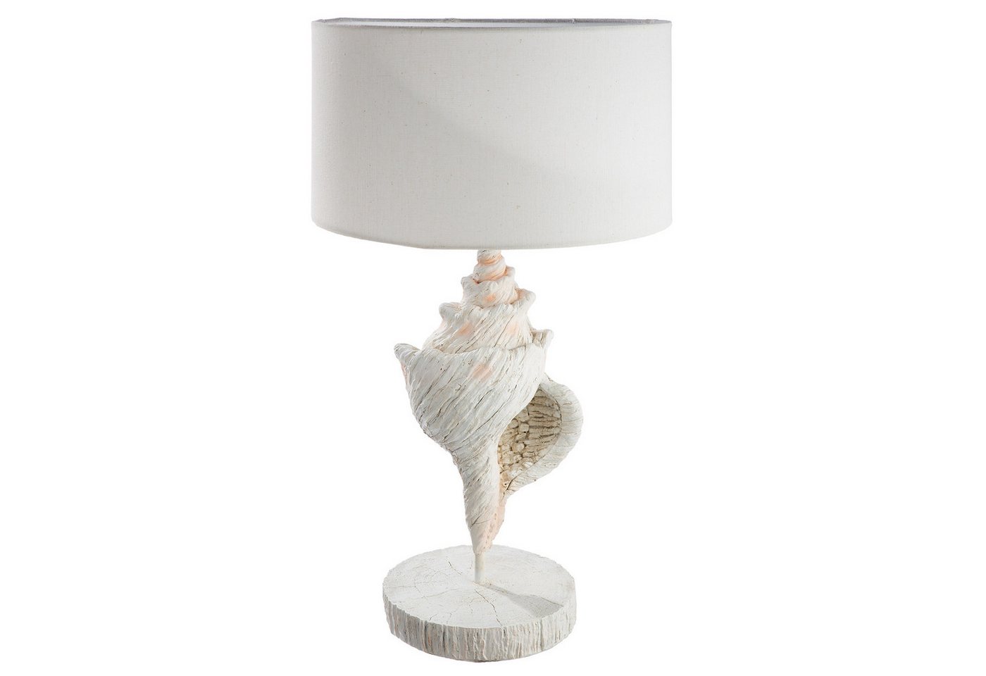GILDE Tischleuchte SEASHELLS Leuchte - weiß - Kunstharz - Höhe 54,5cm x Ø 29,5cm - Lampe, Tischlampe - Schreibtischlampe - Nachttischlampe Bild 3