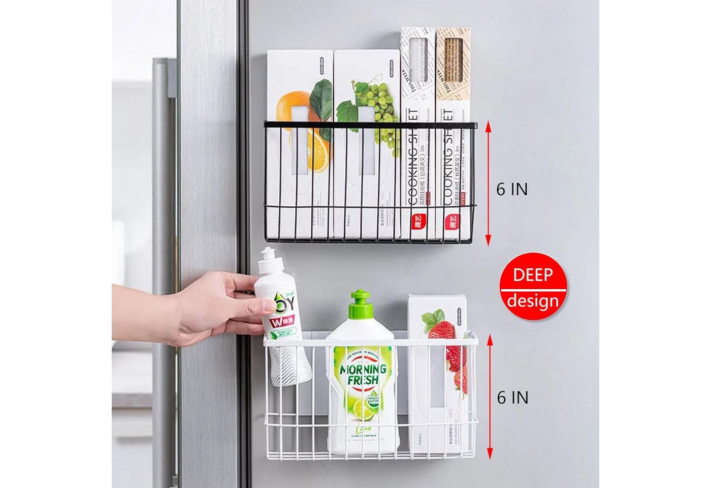 AURIVION Standregal Magnetisches Gewürzregal für Kühlschrank Küche Organizer, Set 1-tlg., Magnet Regal zur Küchenorganisation & Aufbewahrung platzsparend Bild 4