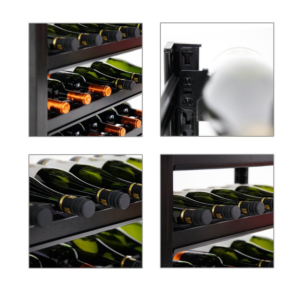 PROREGAL® Weinregal TOSKANA aus Metall HxBxT 75x60x30cm 30 Flaschen auf 5 Ebenen Schwarz, Stabiles Weinregal Flaschenhalter Flaschen Regal Getränkeregal Bild 5