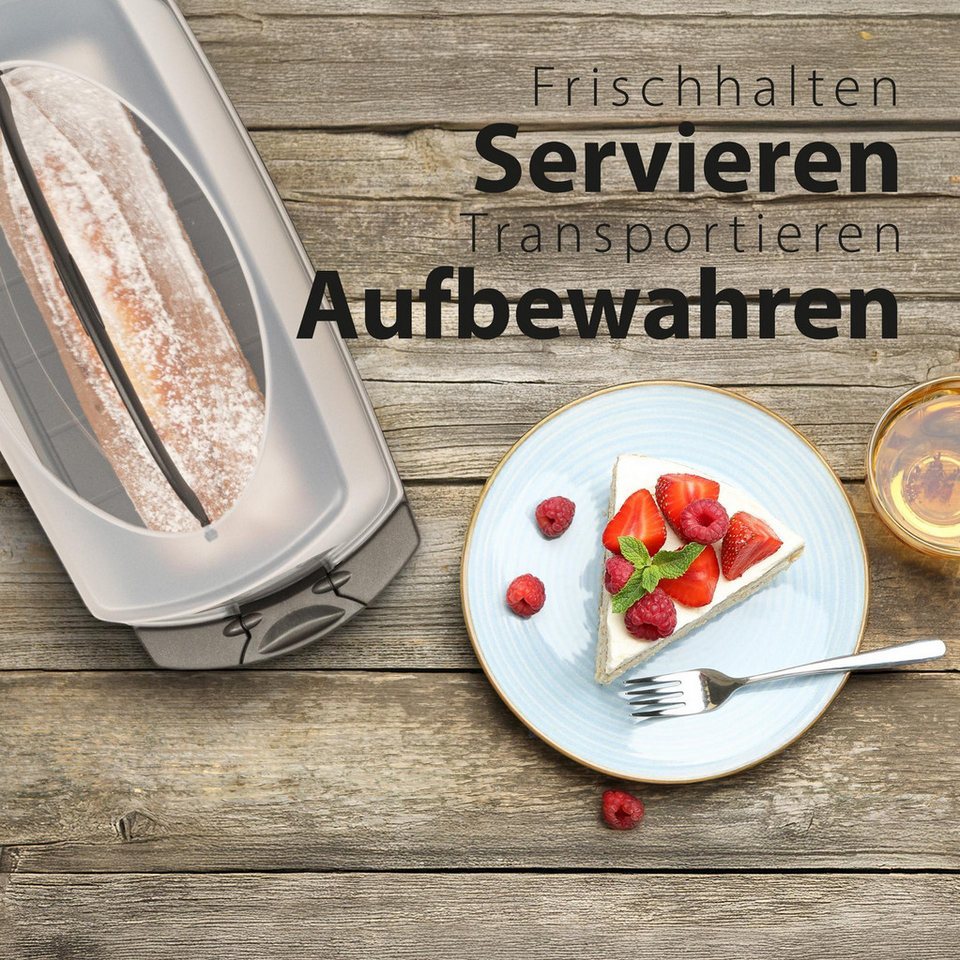 Hausfelder Kuchentransportbox Kuchentransportbox rechteckig (Kastenkuchen), (Set, 1-tlg., 1 Box), mit Klick-Verschlüssen, spülmaschinenfest, BPA-frei Bild 5