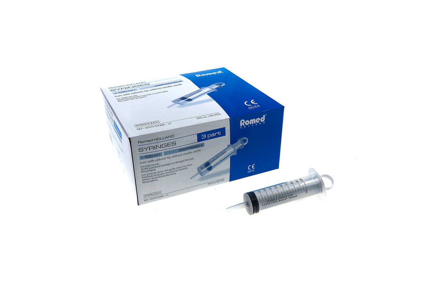 Romed Einwegspritze Wund- & Blasenspritze, 100 ml, steril verpackt, (25-St)
