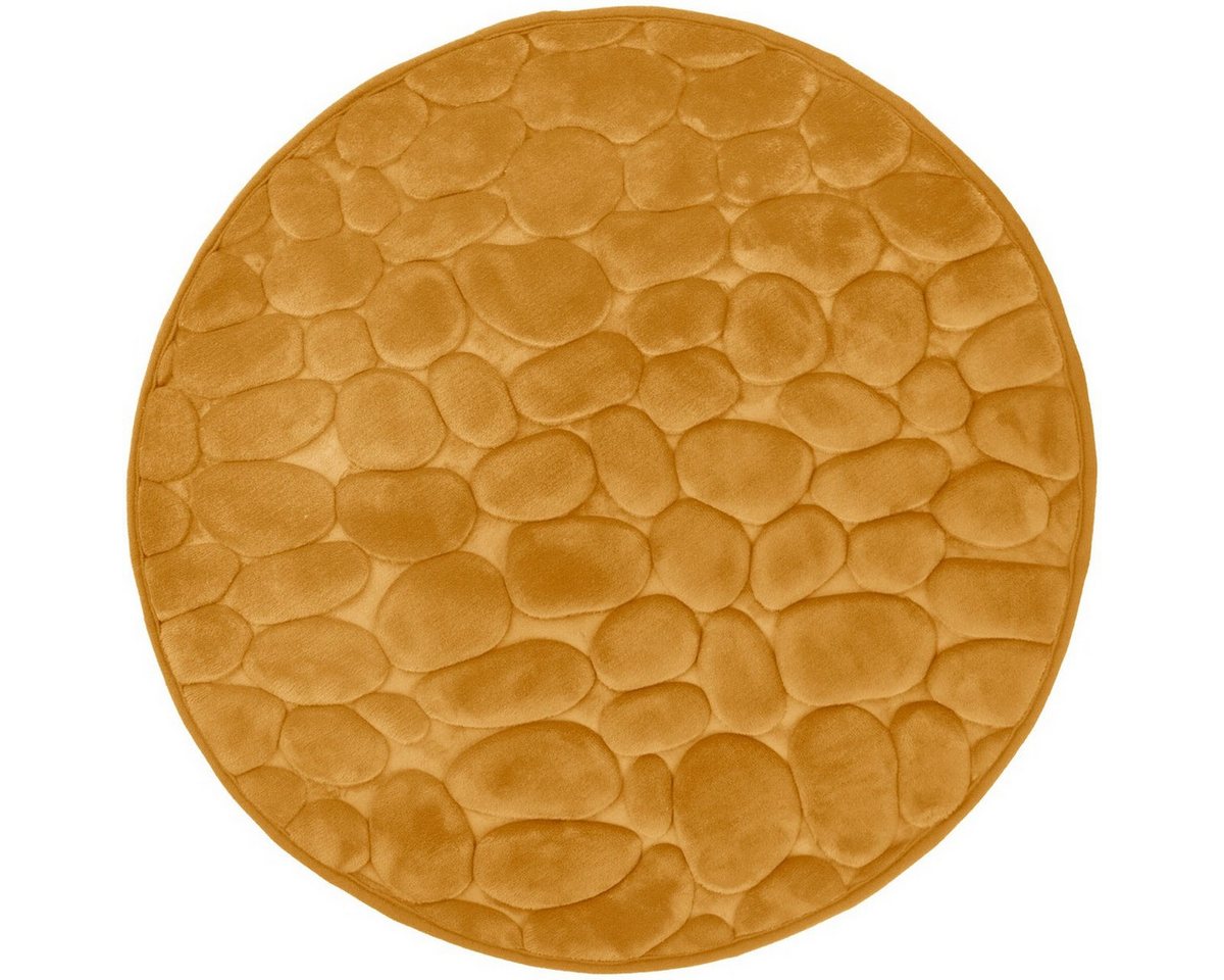 Euroshowers GmbH Badematte Memory Foam Bellarina Löwengelb Ø60 cm, Memory funktion, Rutschhemmende Beschichtung auf der Unterseite, 100% polyester, memory foam (stoppning), latex SBR, Rund, Memory funktion, Rutschhemmende Beschichtung auf der Unterseite