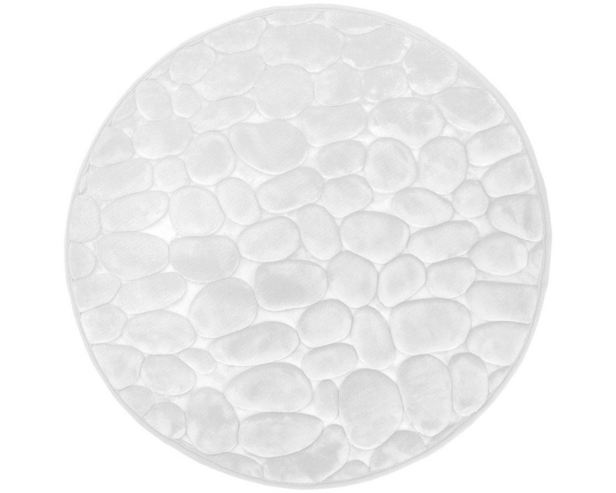 Euroshowers GmbH Badematte Memory Foam Bellarina Weiß Ø60 cm, Memory funktion, Rutschhemmende Beschichtung auf der Unterseite, 100% polyester, memory foam (stoppning), latex SBR, Rund, Memory funktion, Rutschhemmende Beschichtung auf der Unterseite
