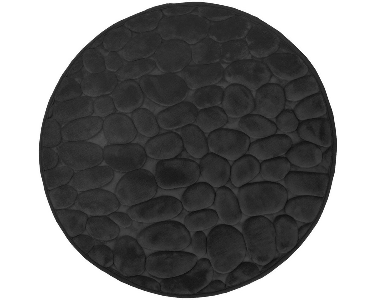 Euroshowers GmbH Badematte Memory Foam Bellarina Schwarz Ø60 cm, Memory funktion, Rutschhemmende Beschichtung auf der Unterseite, 100% polyester, memory foam (stoppning), latex SBR, Rund, Memory funktion, Rutschhemmende Beschichtung auf der Unterseite