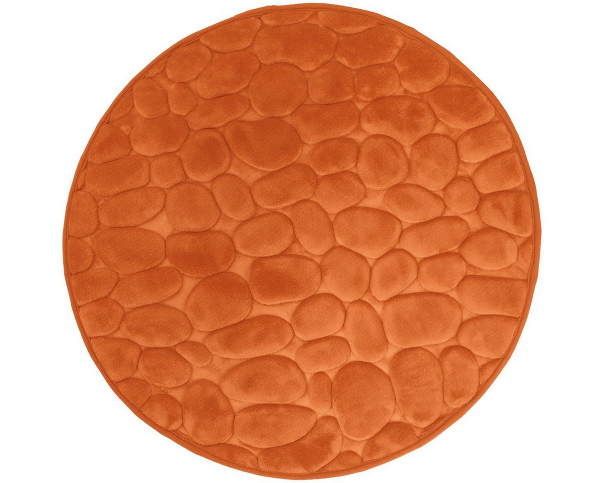Euroshowers GmbH Badematte Memory Foam Bellarina Orange Ø60 cm, Memory funktion, Rutschhemmende Beschichtung auf der Unterseite, 100% polyester, memory foam (stoppning), latex SBR, Rund, Memory funktion, Rutschhemmende Beschichtung auf der Unterseite