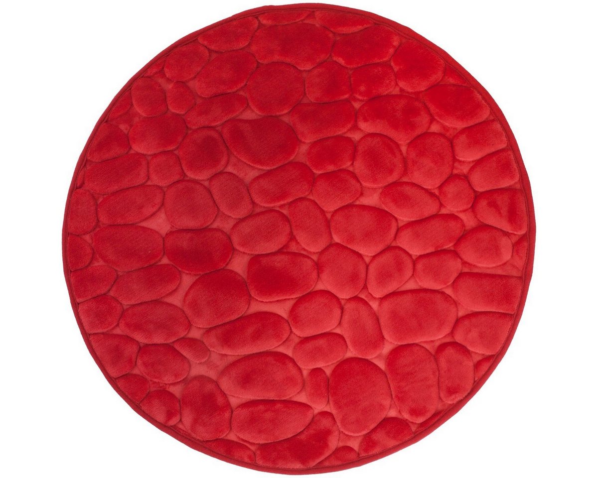 Euroshowers GmbH Badematte Memory Foam Bellarina Rot Ø60 cm, Memory funktion, Rutschhemmende Beschichtung auf der Unterseite, 100% polyester, memory foam (stoppning), latex SBR, Rund, Memory funktion, Rutschhemmende Beschichtung auf der Unterseite