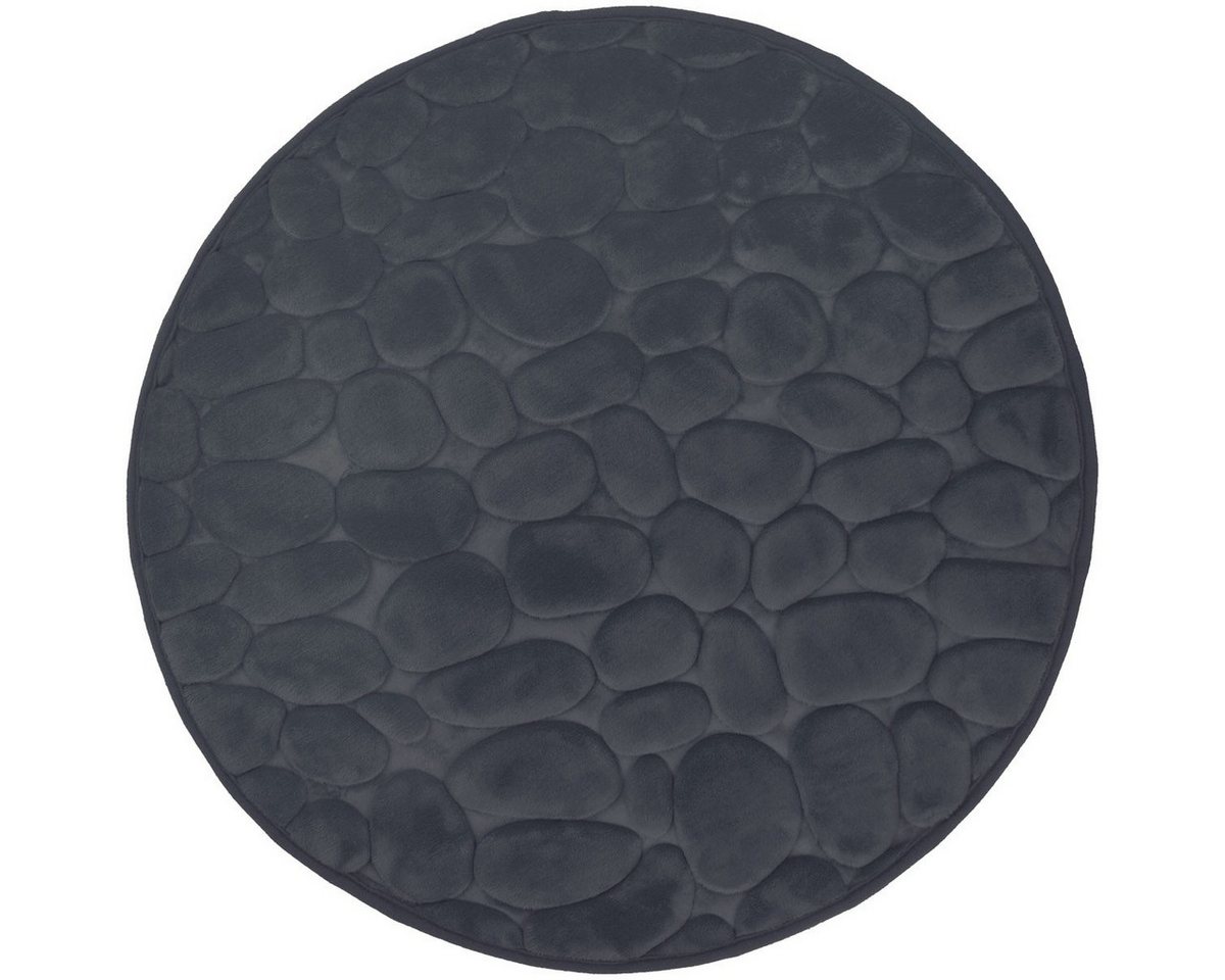 Euroshowers GmbH Badematte Memory Foam Bellarina Dunkelgrau Ø60 cm, Memory funktion, Rutschhemmende Beschichtung auf der Unterseite, 100% polyester, memory foam (stoppning), latex SBR, Rund, Memory funktion, Rutschhemmende Beschichtung auf der Unterseite