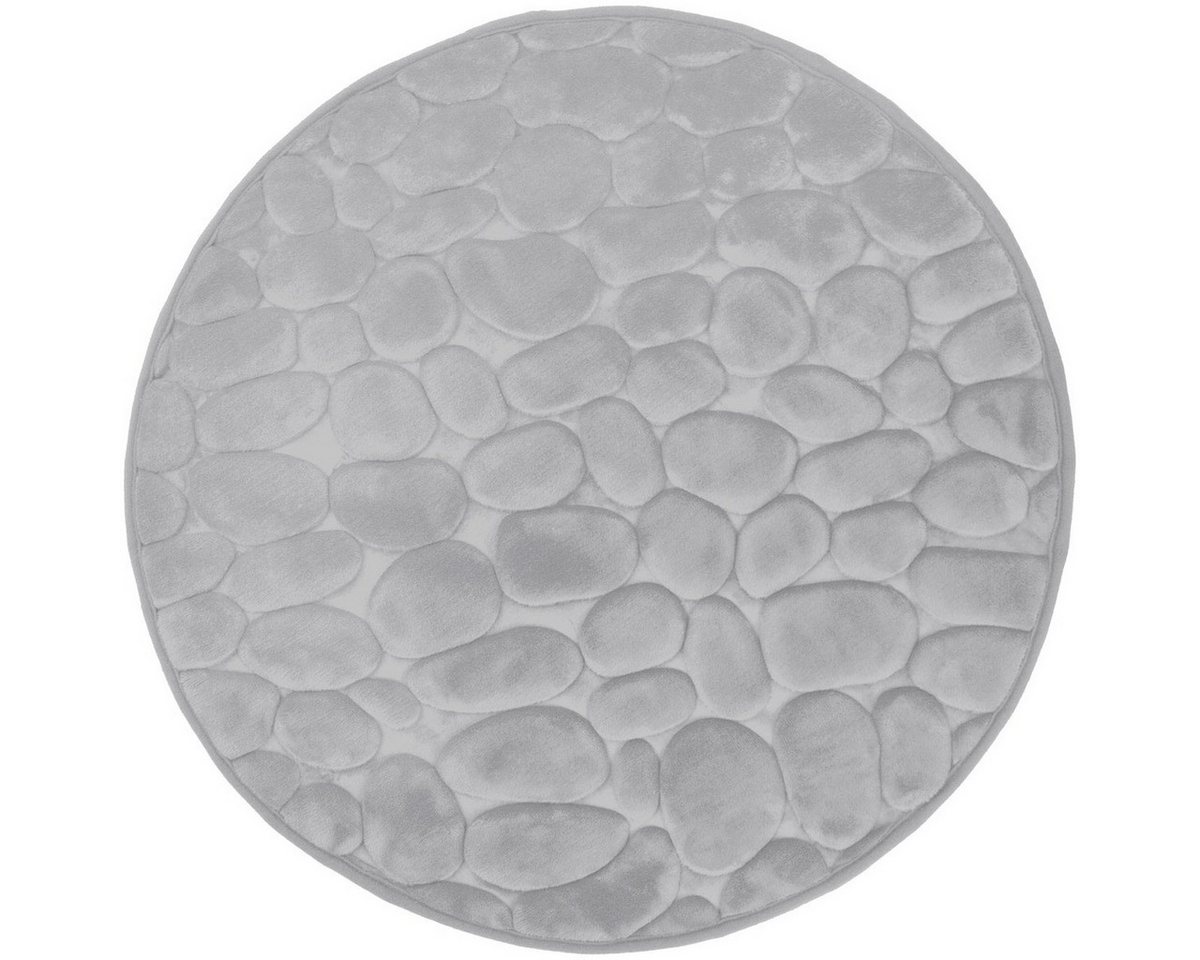 Euroshowers GmbH Badematte Memory Foam Bellarina Hellgrau Ø60 cm, Memory funktion, Rutschhemmende Beschichtung auf der Unterseite, 100% polyester, memory foam (stoppning), latex SBR, Rund, Memory funktion, Rutschhemmende Beschichtung auf der Unterseite
