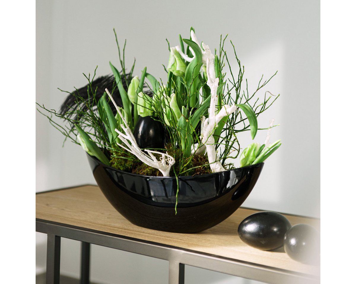Florists Products Blumentopf Dekoschale Schwarz Pflanzschiffchen Vase Kunststoff Bild 3
