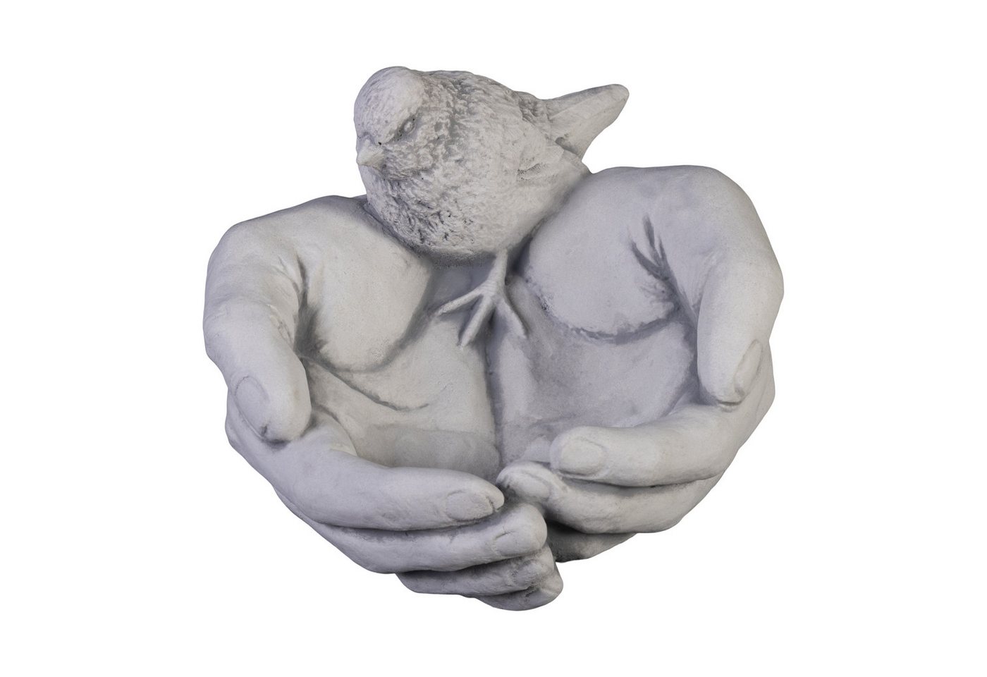 gartendekoparadies.de Gartenfigur Vogel-Trinkschale Hand, Steinfigur, H. 18 cm, 6 kg, Frostsicher Bild 4