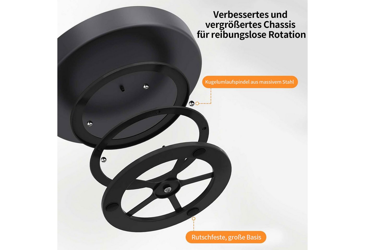 HAUSS SPOLE Gewürzregal Lazy Drehteller Gewürzregal, Multifunktions Drehtablett Organizer, 360-Grad-Drehung, Für Küche, Bad, Arbeitsplatte, Abstellraum, Kühlschränken,aus Stahl Bild 2