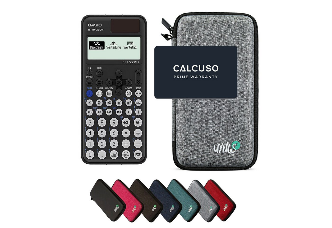 CASIO Taschenrechner fx-810DE CW ClassWiz inkl. WYNGS Schutztasche Hellgrau Bild 3