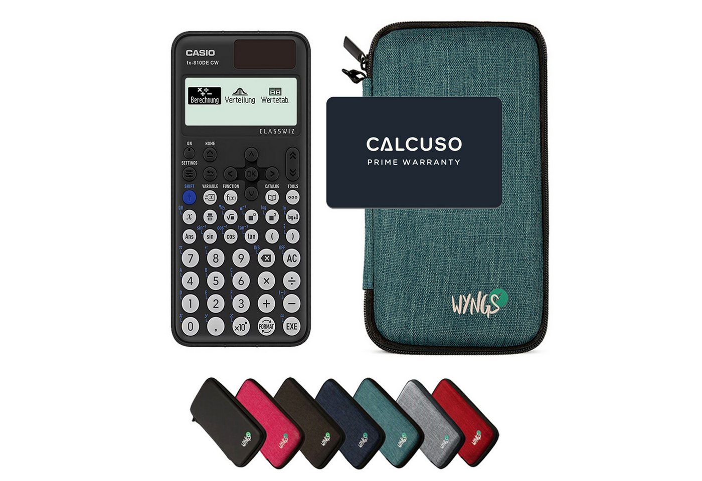 CASIO Taschenrechner fx-810DE CW ClassWiz inkl. WYNGS Schutztasche Türkis Bild 3