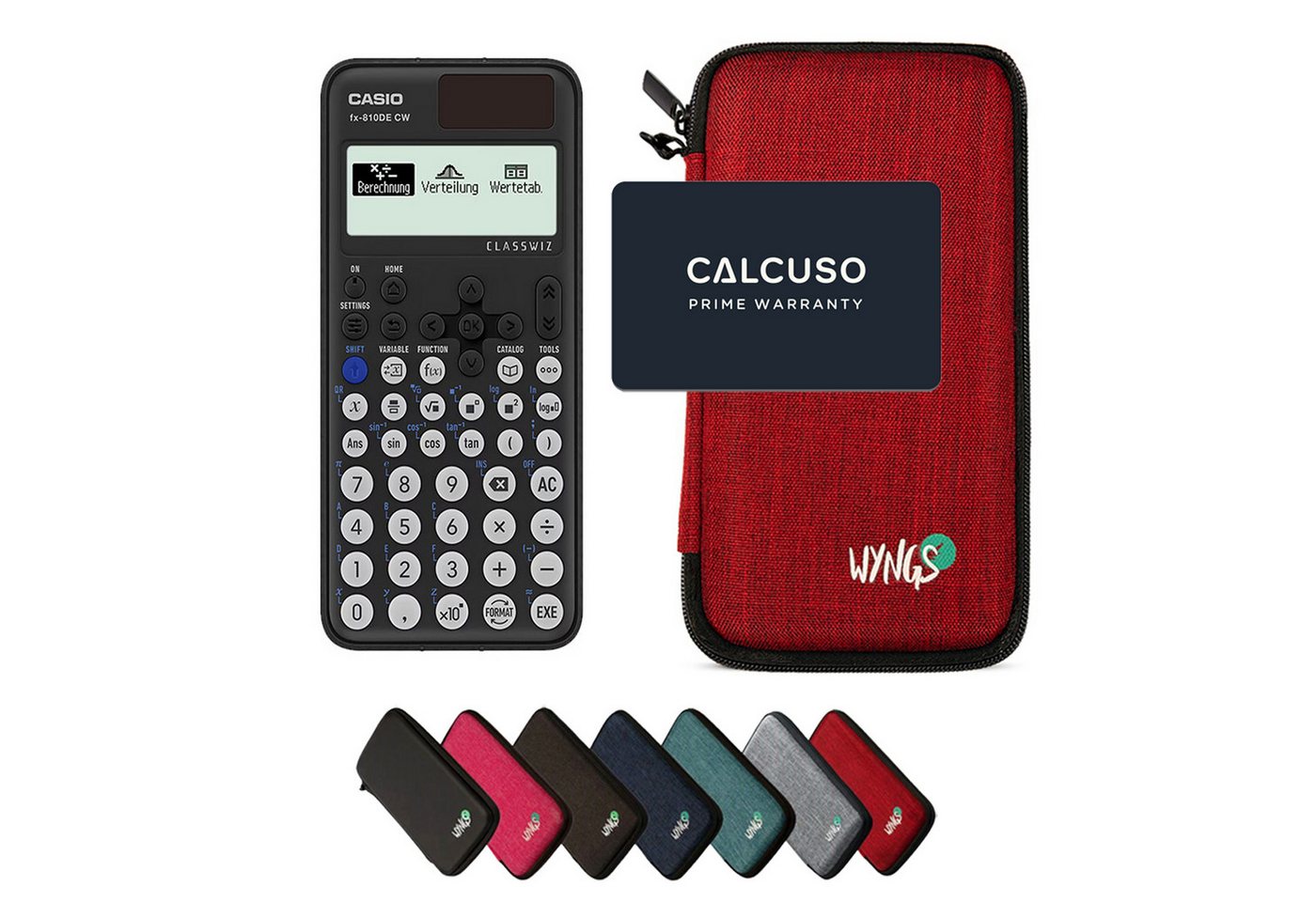 CASIO Taschenrechner fx-810DE CW ClassWiz inkl. WYNGS Schutztasche Rot Bild 3