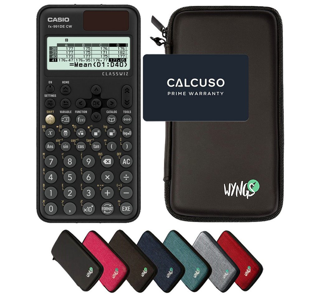 CASIO Taschenrechner fx-991DE CW ClassWiz inkl. WYNGS Schutztasche Schwarz Bild 5