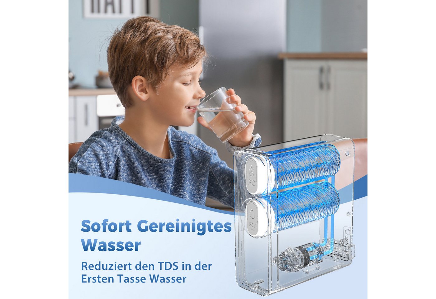 iSpring Wasserhahn-Wasserfilter RO400EU Umkehrosmoseanlage, 400GPD tanklos, unter der Spüle (1 St) Bild 5