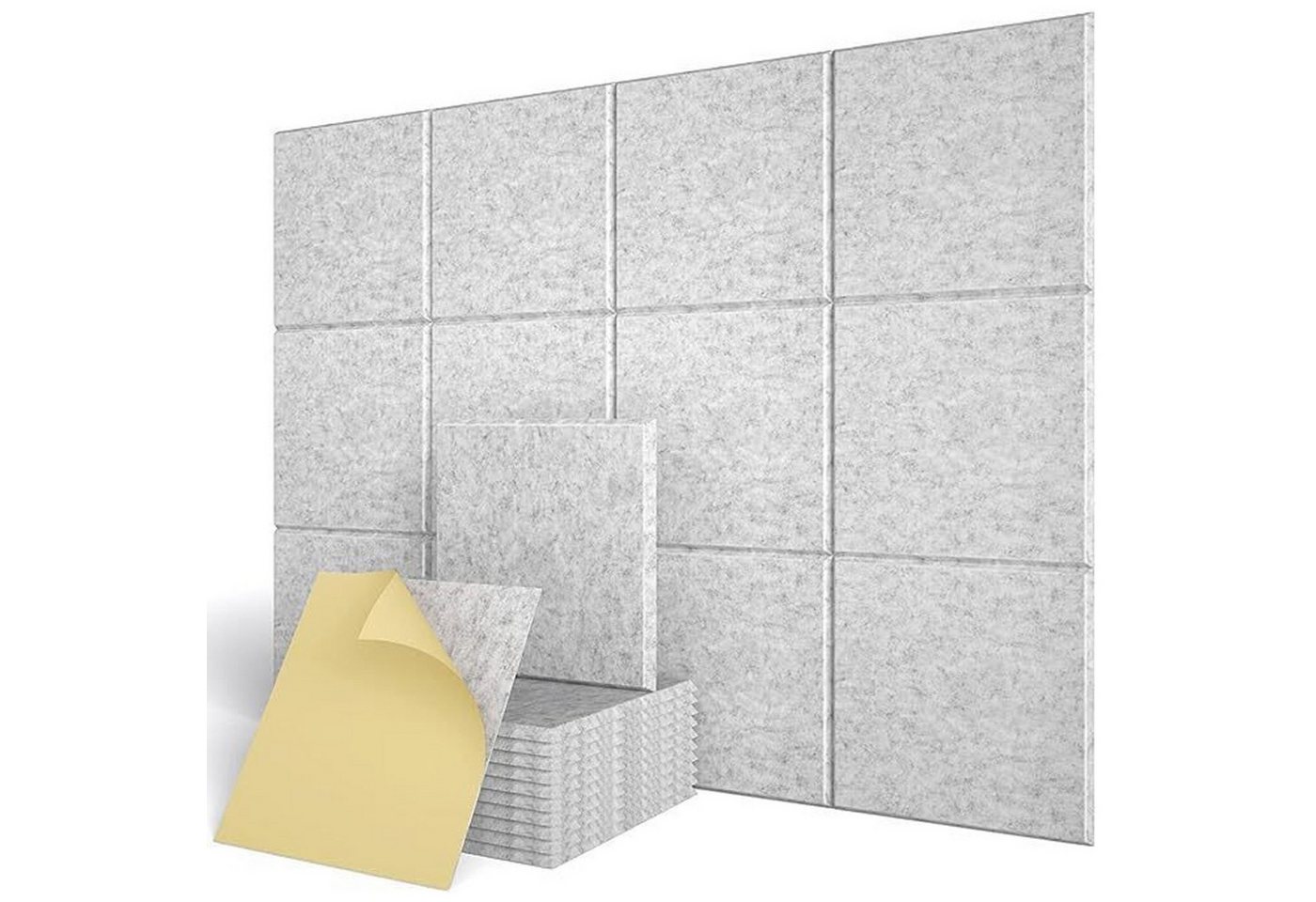OSTWOLKE Akustikplatte Selbstklebend Schallabsorber Schallschutzplatten 30 x 30 x 0,9cm, (12-St), für Studio, Büro, Akustische Behandlung & Wanddekoration