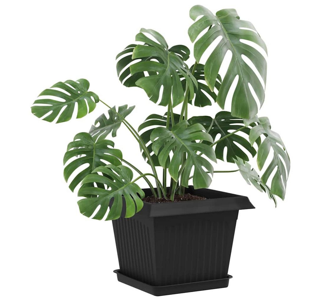 vidaXL Blumentopf Quadratisches Blumentablett 6 stk. Schwarz 18 x 18 x 2 cm (6 St)