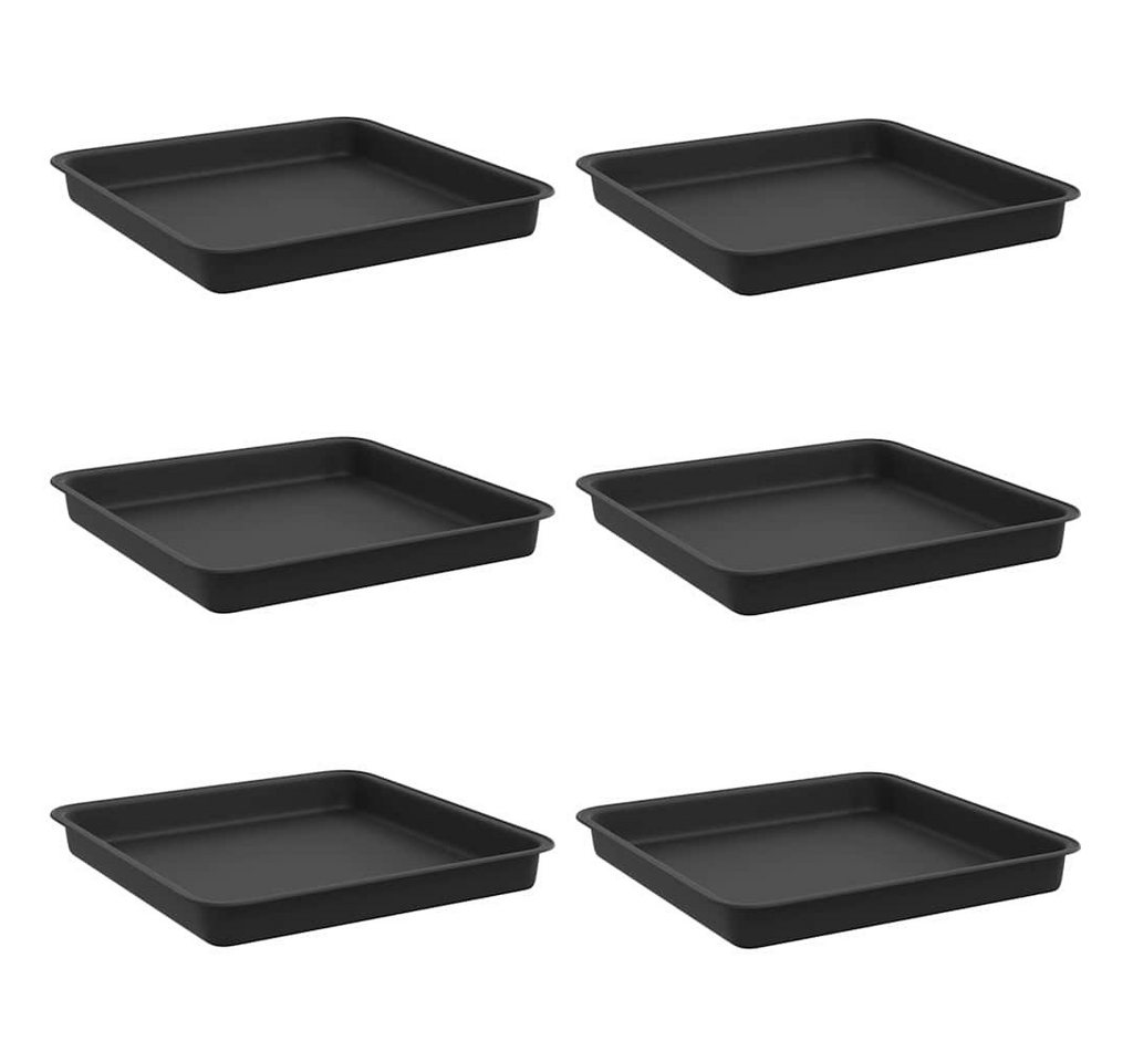 vidaXL Blumentopf Quadratisches Blumentablett 6 stk. Schwarz 18 x 18 x 2 cm (6 St) Bild 5