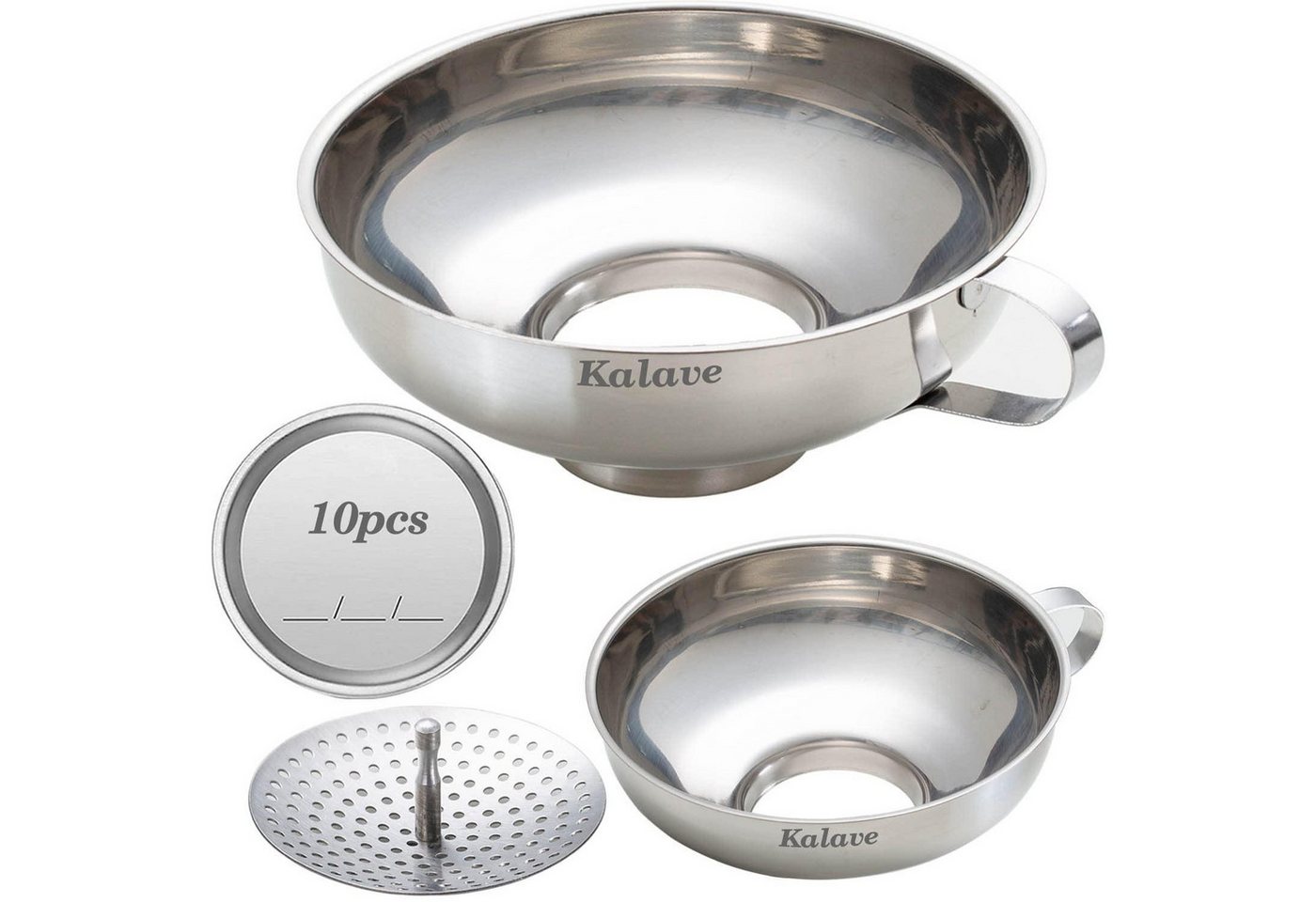 LuxusKollektion Trichter Einmachtrichter Edelstahl Sieb Weithals Set klein groß Bild 5
