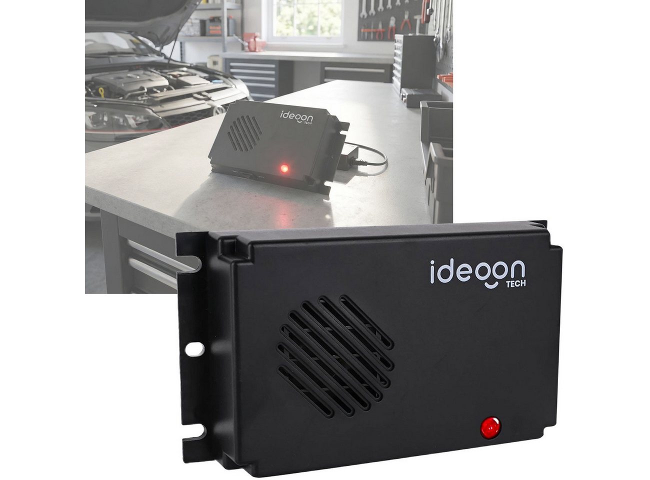 shop'n smile ideoon Ultraschall-Tierabwehr Marderschreck Auto Ultraschall – Batteriebetrieben & Hitzebeständig, 1-tlg., Marder-Vertreiber: Wirkungsbereich für ca. 40 m² Bild 2