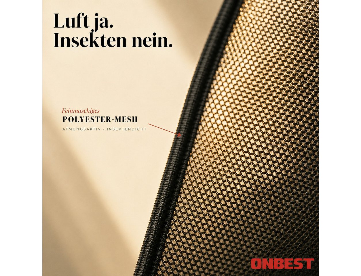 Onbest Insektenschutz-Fensterrahmen Fliegengitter Fliegenschutzgitter Magnet, Bohrfrei, mit Reißnägel, Balkon Terasse Tür Fenster