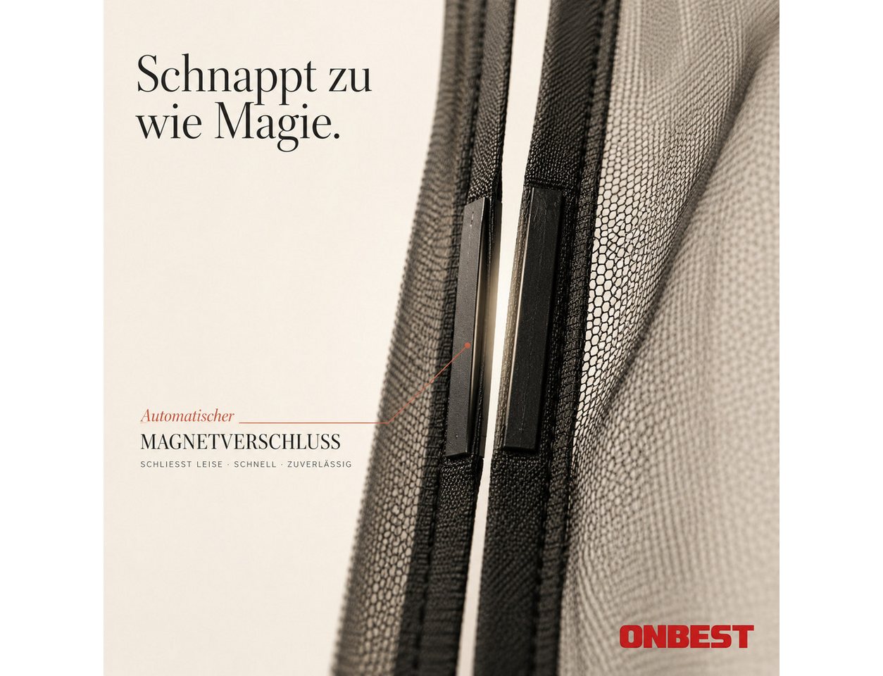 Onbest Insektenschutz-Fensterrahmen Fliegengitter Fliegenschutzgitter Magnet, Bohrfrei, mit Reißnägel, Balkon Terasse Tür Fenster Bild 3