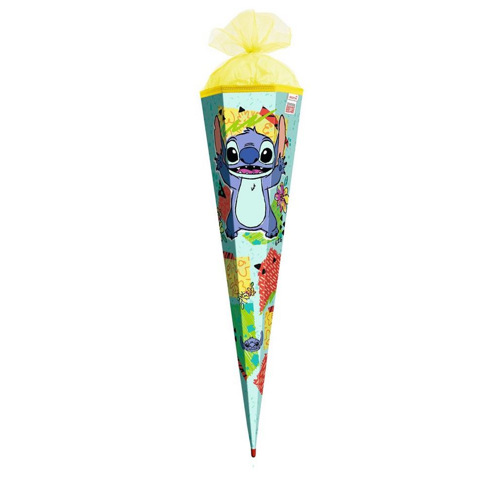 Roth Schultüte Disney Stitch, 100 cm, XXL-Zuckertüte, 6-eckig, mit Tüllverschluss und Rot(h)-Spitze Bild 3