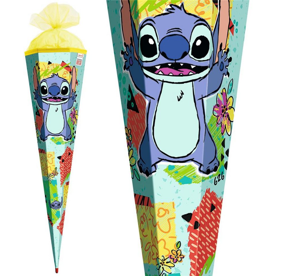 Roth Schultüte Disney Stitch, 100 cm, XXL-Zuckertüte, 6-eckig, mit Tüllverschluss und Rot(h)-Spitze Bild 4