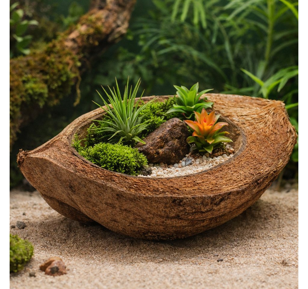 NaDeco Bastelnaturmaterial Kokosnuss halbiert im Längsschnitt ca.15-20cm Kokosschale Bild 3