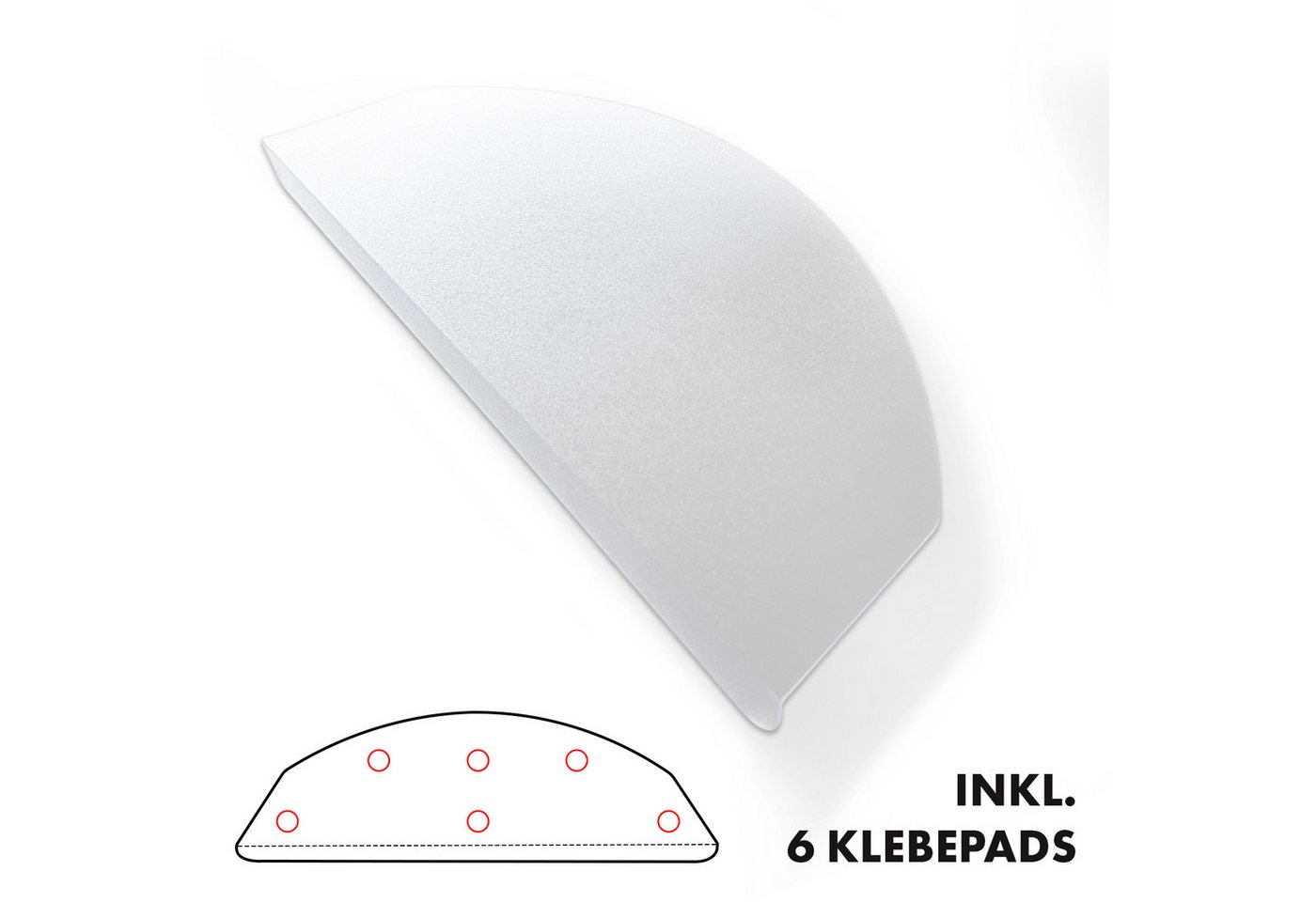 Kubus Stufenmatte Alp, Halbrund oder Rechteckig, Halbrund, Transparenter Treppenschutz für Innenbereiche Bild 2