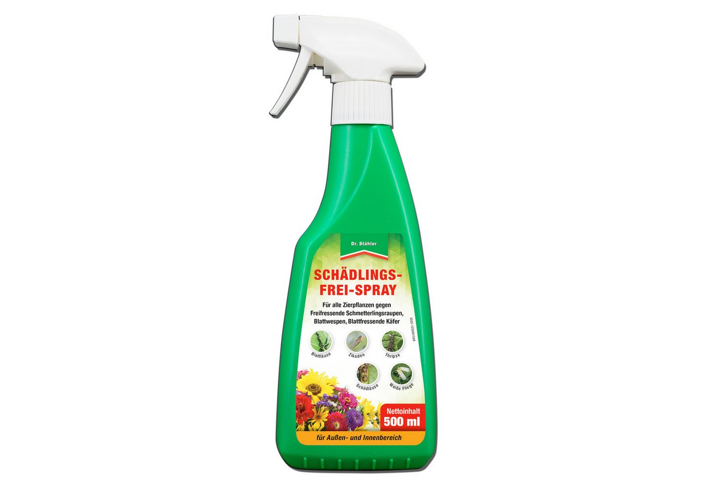 Dr. Stähler Insektenspray Schädlingsfrei-Spray - Effektives Pflanzenschutzmittel gegen Insekten, 500 ml, Effektiver Schutz Einfache Anwendung Ganzjähriger Einsatz Bienenfreundlich, 1-St., 500ml, mit Natur-Pyrethrum & Rapsöl, Vielseitiger Schutz für Zier- und Nutzpflanzen, Anwendungsfertig
