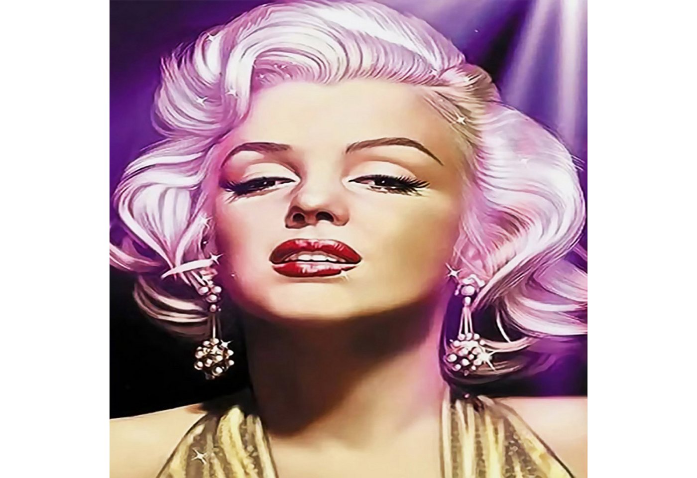 Realb2b Malen nach Zahlen 5d Diamond Painting Monroe Malen nach Zahlen 20x20cm (Komplettset für 5D Diamond Painting inklusive Leinwand, Diamanten und Werkzeugen, Diamond Painting Set mit Zubehör für DIY-Kreativität und Entspannung), 20x20cm 5D Diamond Painting mit präziser Klebeschicht & Zubehör