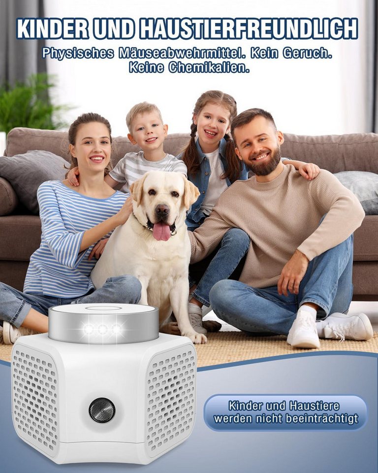 FELIXLEO Ultraschall-Tierabwehr Repel Mice, Ultrasonic Mouse Repellent, 360° Rat Repellent