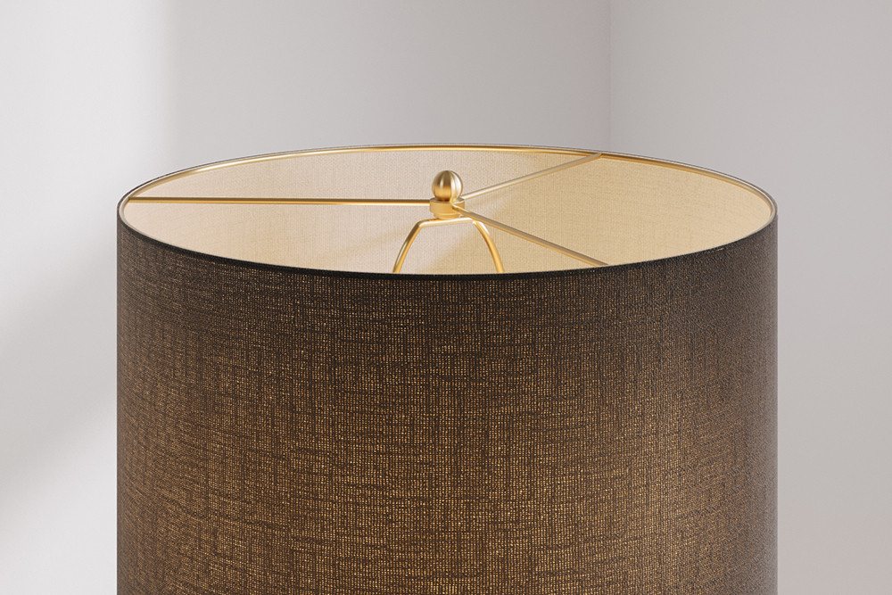 riess-ambiente Tischleuchte ELEGANCIA 70cm schwarz / gold – rundes Wohnaccessoire mit Keramikfuß, Ein-/Ausschalter, ohne Leuchtmittel, Modern Design mit schwarzem Stoffschirm, für Wohnzimmer & Schlafzimmer Bild 3