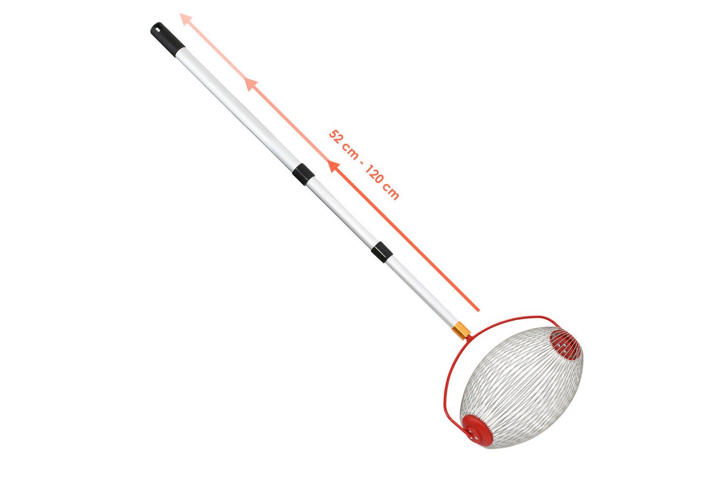 Spetebo Rollsammler Erntehelfer für Nüsse und Obst mit Alu Teleskopstiel, 33 cm Arbeitsbreite, (Anzahl, 1-tlg., Stück), flexibler Sammelkorb