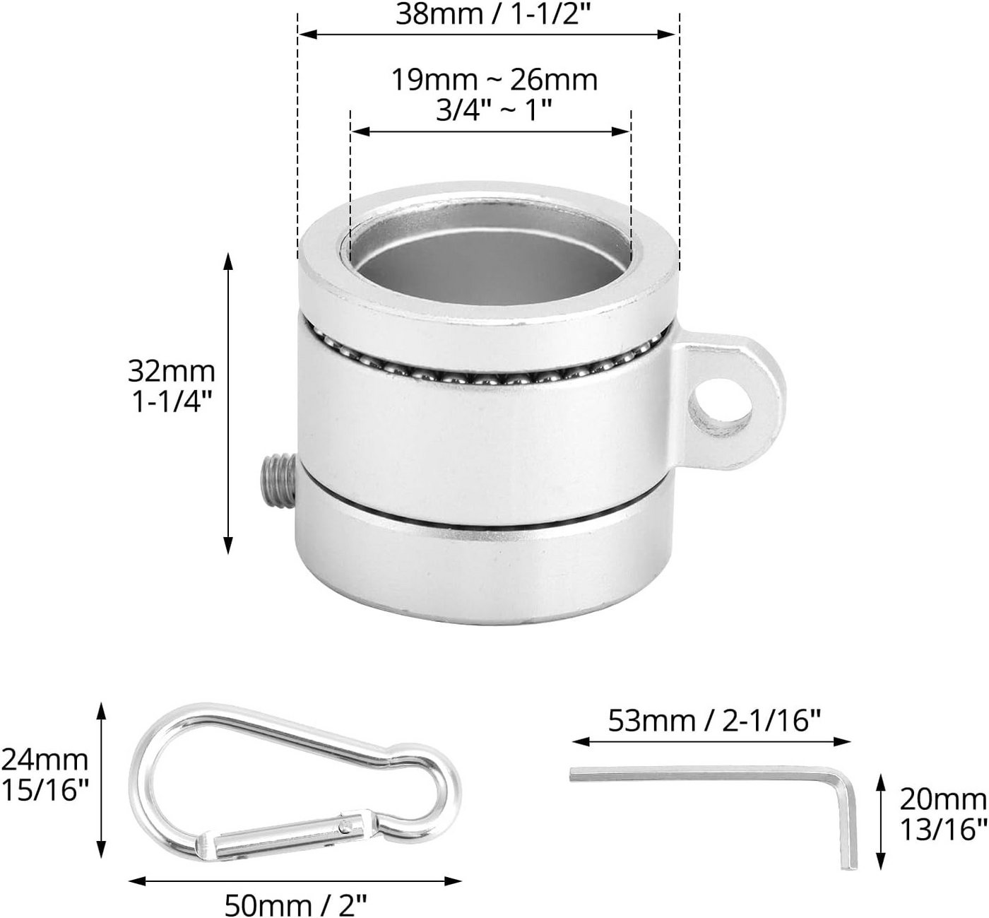 FELIXLEO Karabiner 2 Stück Aluminium Fahnenmast Ringe Karabiner 360 Grad Drehbar, (1 St) Bild 3