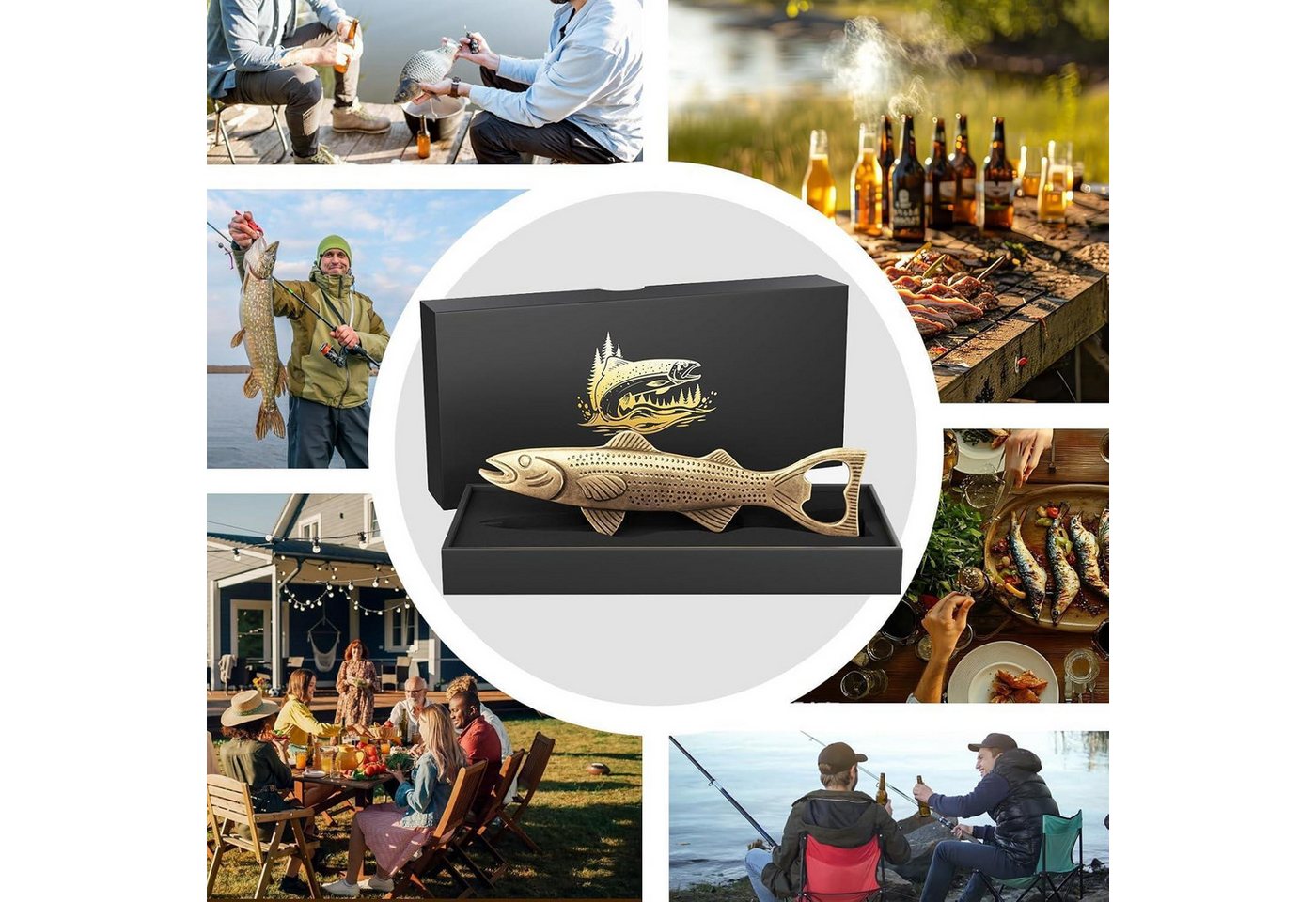 LuxusKollektion Flaschenöffner Flaschenöffner Bier Geschenke Männer Vatertag Angler Väter Fisch Bild 3
