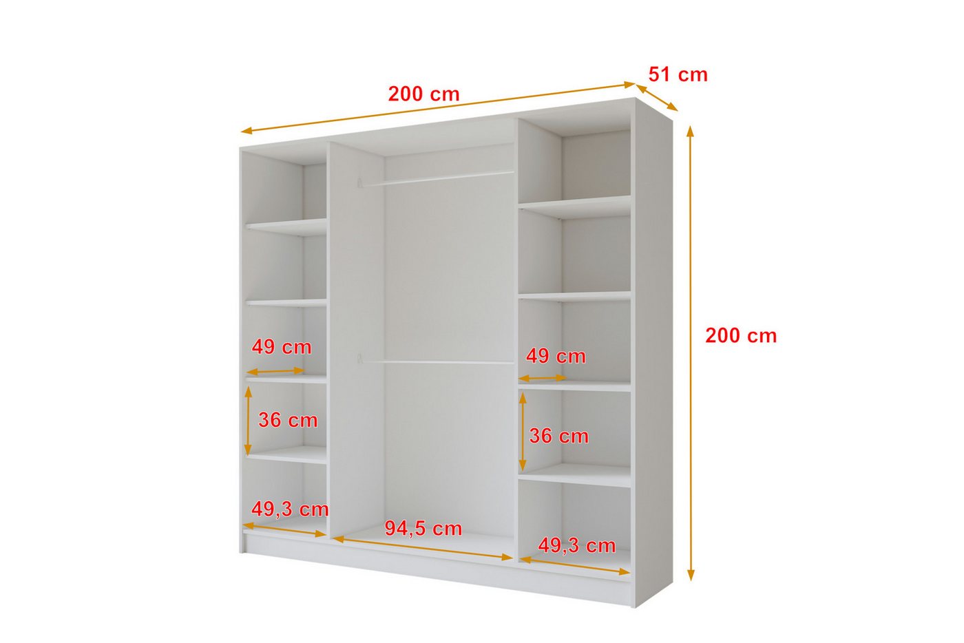 ALTDECOR Drehtürenschrank GELE (Kleiderschrank Garderobenschrank mit viel Stauraum, Moderner Schrank) Bild 3