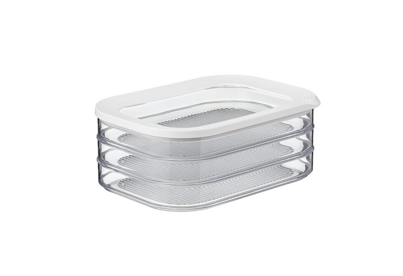 Mepal Vorratsdose Kühlschrankdosen Set – 550 ml, durchsichtig, weißer Deckel, stapelbar, Kunststoff, Perfekt für Aufschnitt, spülmaschinengeeignet Bild 2